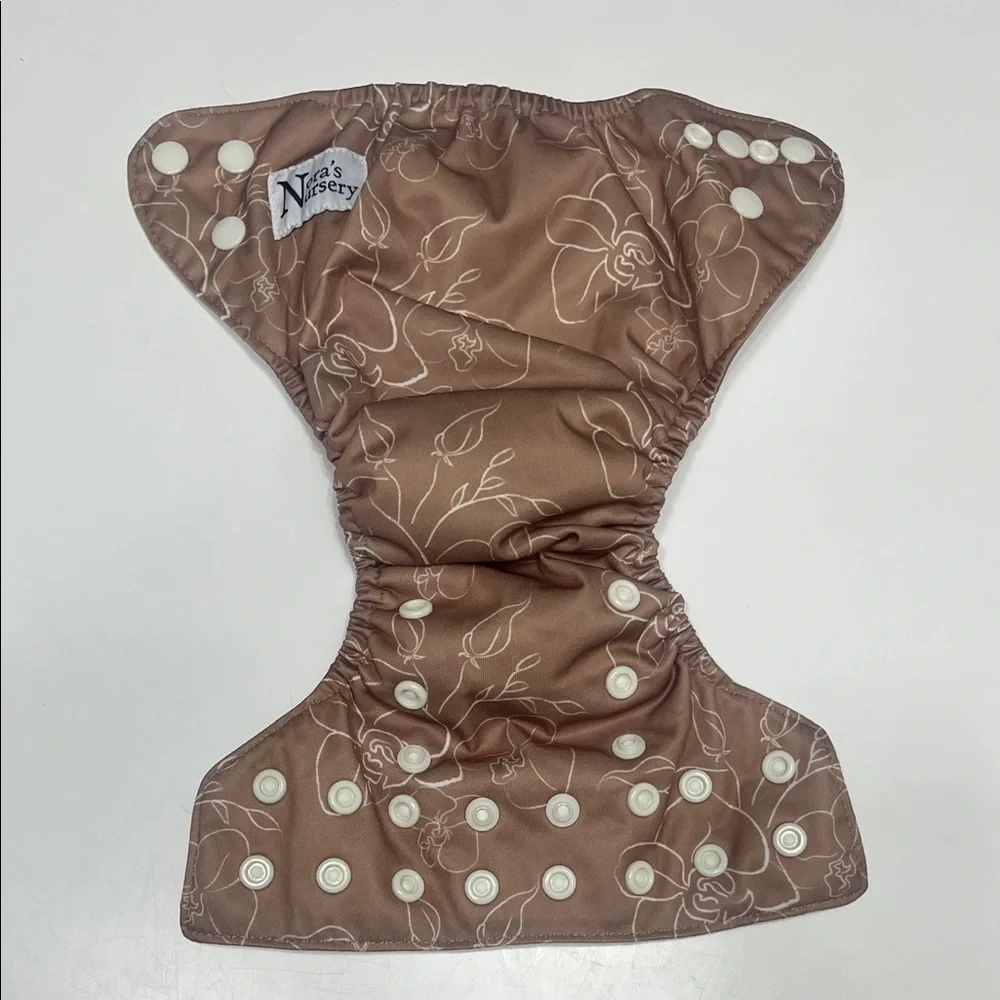 Adjustable Brown Floral Baby Diaper Cover